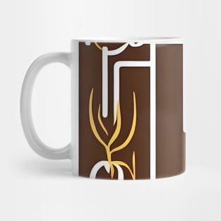 Boho line art with Gentle Floral notes of gold Mug